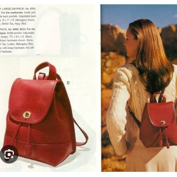 Coach | Bags | Vintage Coach 996 Backpack In Red | Poshmark